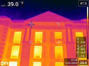 Hotel building exterior envelope inspection. Looking for window failures, damaged or missing insulation. unknown water intrusion, thermal energy losses impacting utility cost, hidden infestation, and etc...